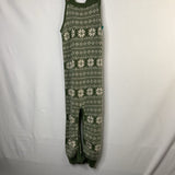 Size 2: Kate Quinn Green/White Snowflakes Sweater Overalls