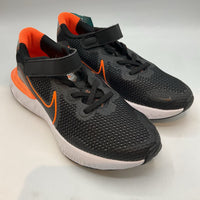 Size 2Y: Nike Black/Orange Velcro Strap Sneakers