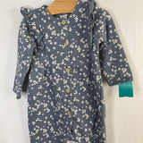 Size 9m: H&M Blue/White Floral Ruffle Trim Romper