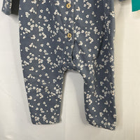 Size 9m: H&M Blue/White Floral Ruffle Trim Romper