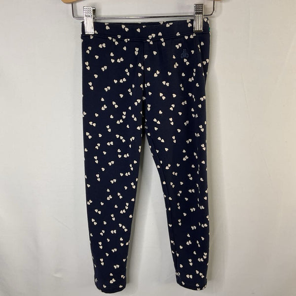 Size 4: Gap Navy/White Hearts Fleece Lined Leggings