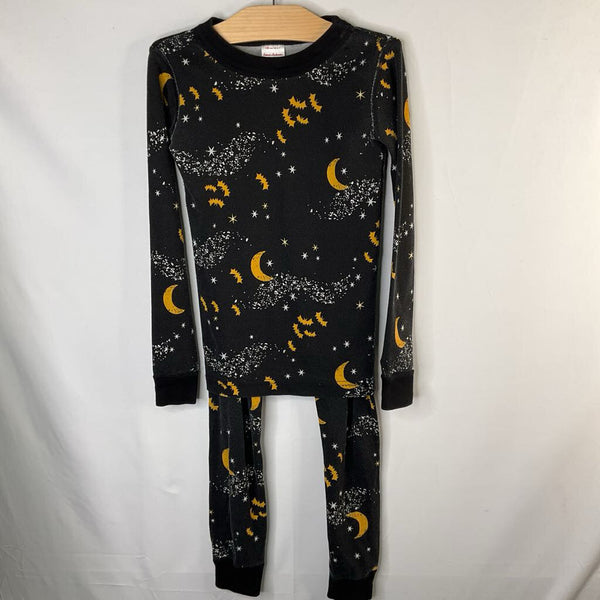 Size 6-7 (120): Hanna Black/Yellow Bats Organic Cotton 2pc PJs