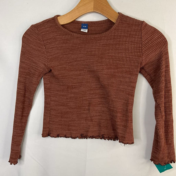 Size 8: Old Navy Light Brown Ribbed Long Sleeve Shirt