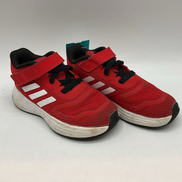 Size 7: Adidas Red/Black Velcro Strap Sneakers