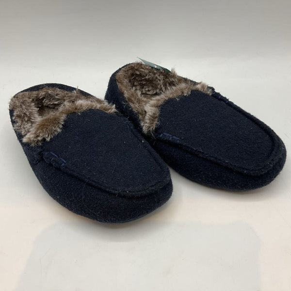 Size 9-10: Navy Faux Fur Lined Slippers