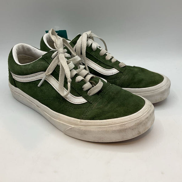 Size 5Y: Vans Green/White Suede Lace-Up Sneakers