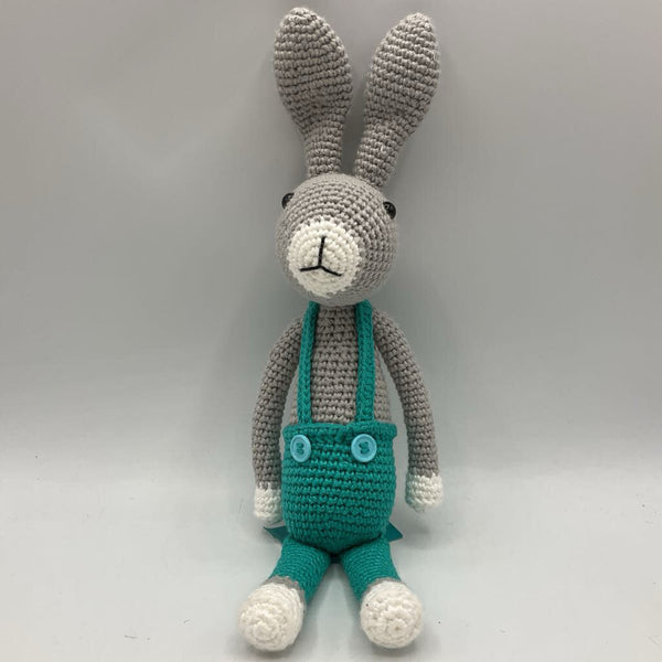 Gray Crocheted Bunny Doll