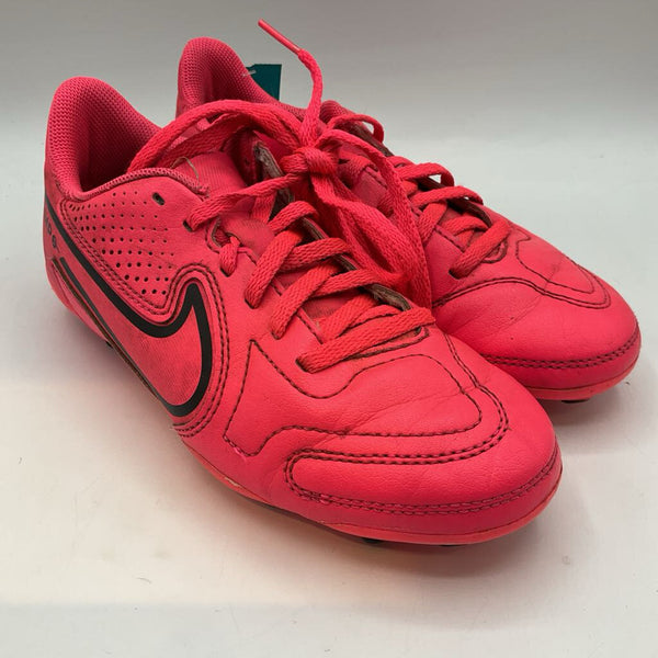 Size 1Y: Nike Neon Pink/Black Lace-Up Soccer Cleats