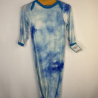 Size NB: Little Sleepies Blue Tie-Dye Bamboo Knot Nighty