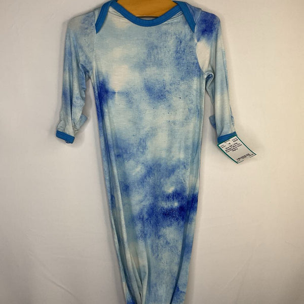 Size NB: Little Sleepies Blue Tie-Dye Bamboo Knot Nighty