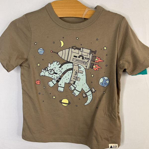 Size 2: Gap Brown/Multi Space Dino T-Shirt NEW w/ Tags