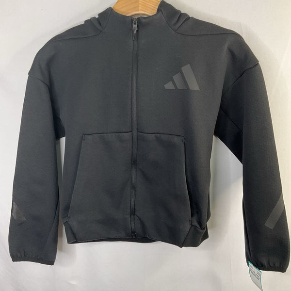 Size 8-10: Adidas Black Mesh Lined Athletic Hoodie