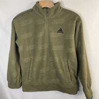 Size 8-10: Adidas Green Logo 1/2 Zip Fleece Pullover