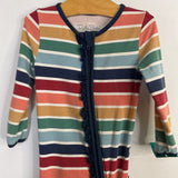Size 12-18m: Ruffle Butts Rainbow Striped Zip-Up Footy PJs