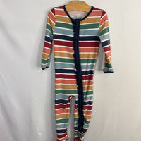 Size 12-18m: Ruffle Butts Rainbow Striped Zip-Up Footy PJs