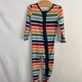 Size 12-18m: Ruffle Butts Rainbow Striped Zip-Up Footy PJs