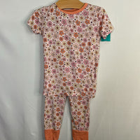 Size 3: In my Jammers Pink/Orange/Yellow Floral Bamboo 2pc PJs