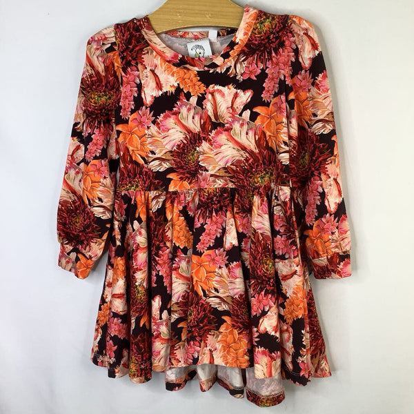 Size 3: Hey Popinjay Black/Pink/Orange Floral Long Sleeve Dress