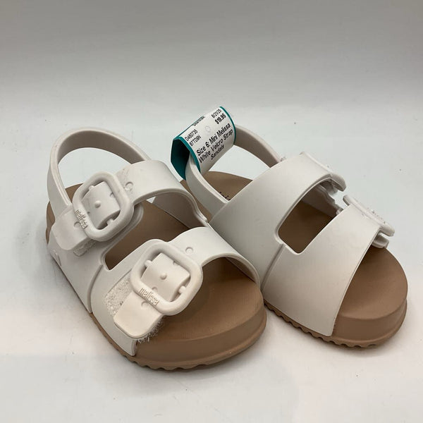 Size 6: Mini Melissa White Velcro Strap Sandals