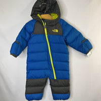 Size 3-6m: The North Face Blue/Gray/Green Trim Down Snow Suit