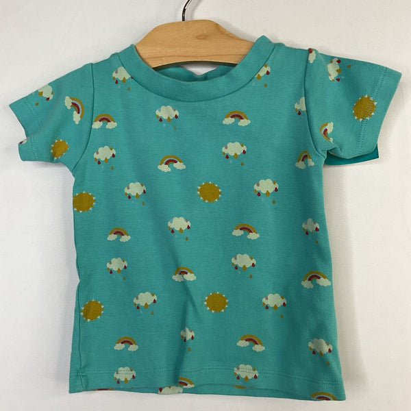 Size 12-18m: Little Green Radicals Blue/Multi Rainbow Sunshine T-Shirt