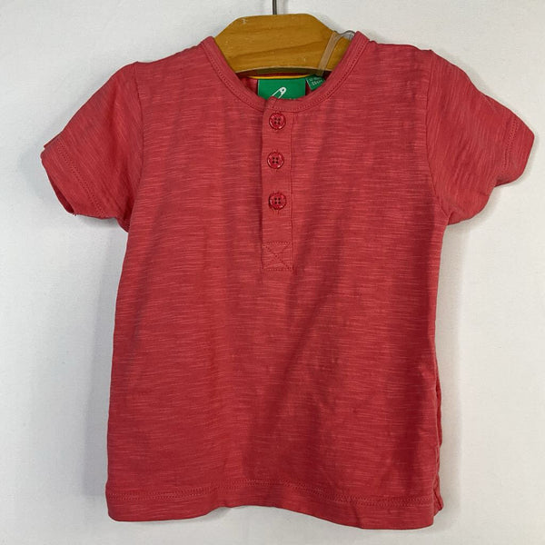 Size 12-18m: Little Green Radicals Red Henley T-Shirt