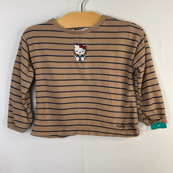 Size 18m: Zara Brown/Navy Striped Hello Kitty Long Sleeve Shirt