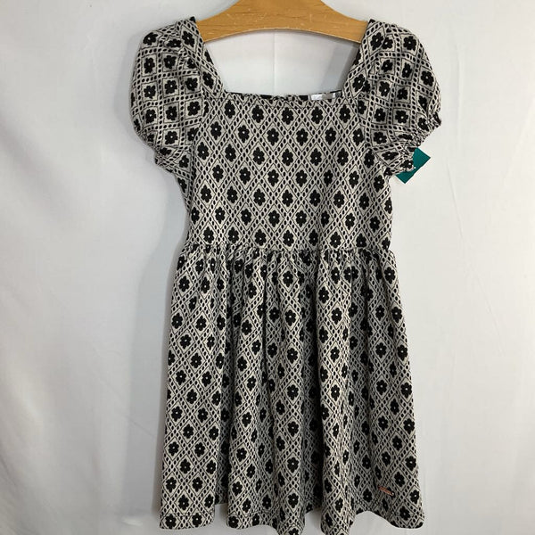 Size 6: Tahari Gray/Black Diamond Floral Dress