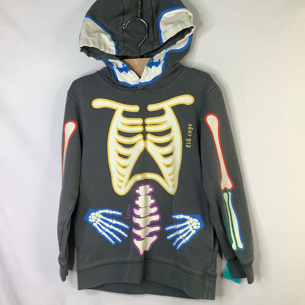 Size 6-7: Boden Gray/Colorful Skeleton Pullover Hoodie