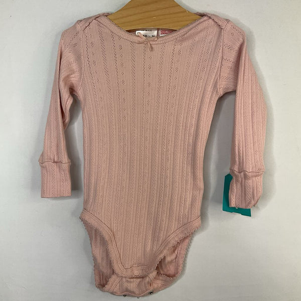 Size 6-9m: Zara Pink Eyelet Long Sleeve Onesie