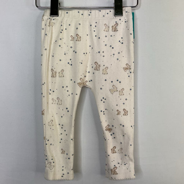 Size 6-9m: Zara Cream/Blue Bunnies/Stars Cozy Pants