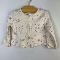 Size 6-9m: Zara Cream/Blue Bunnies/Stars Button-Up Top