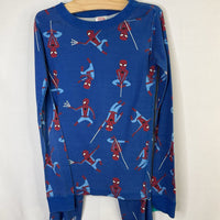 Size 8 (130): Hanna Andersson Blue/Red Spider-Man Organic Cotton 2pc PJs
