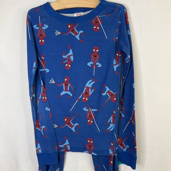 Size 8 (130): Hanna Andersson Blue/Red Spider-Man Organic Cotton 2pc PJs
