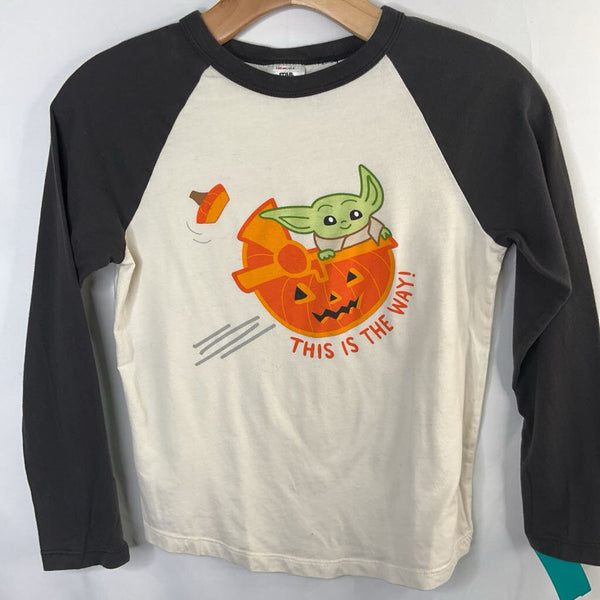 Size 8 (130): Hanna Andersson Black/White Halloween Yoda Long Sleeve Shirt