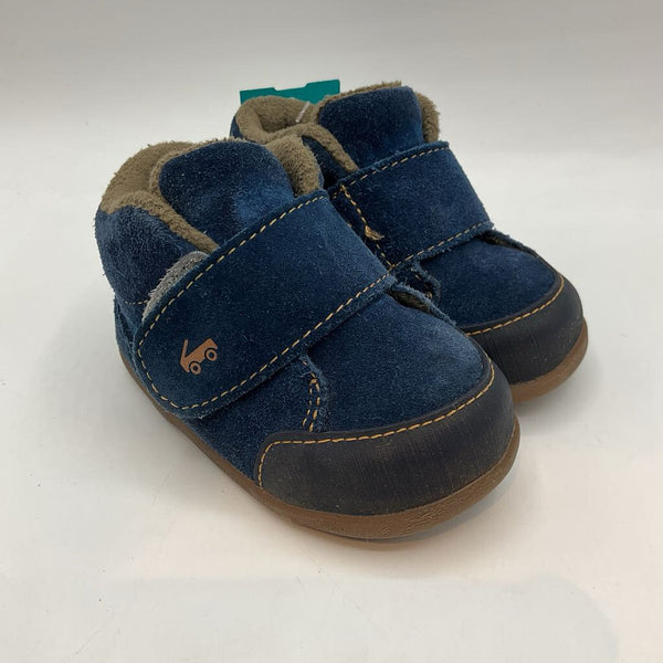Size 5: See Kai Run Blue Suede Velcro Walker Sneakers