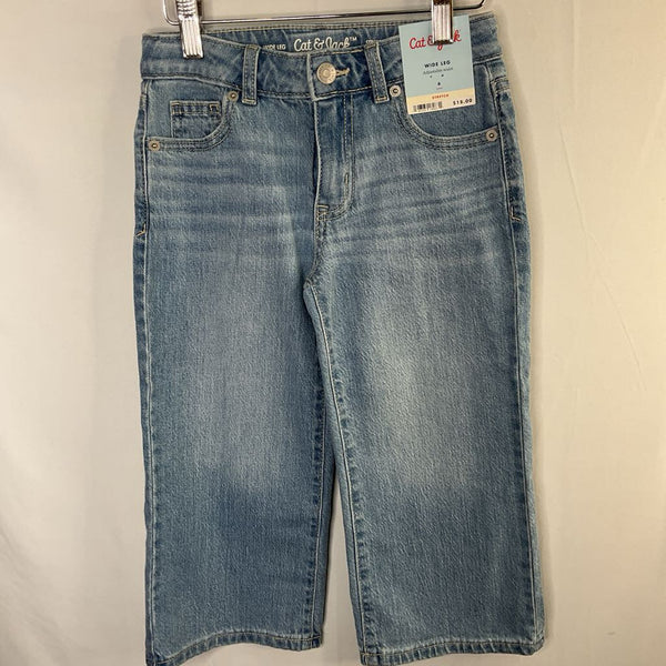 Size 6: Cat & Jack Light Wash Wide Leg Adjustable Jeans NEW w/ Tags