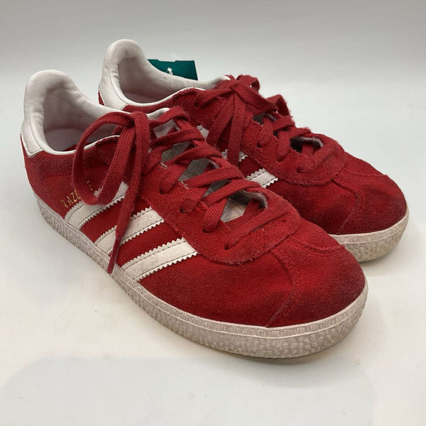 Size 1Y: Adidas Red/White Lace-Up Sneakers