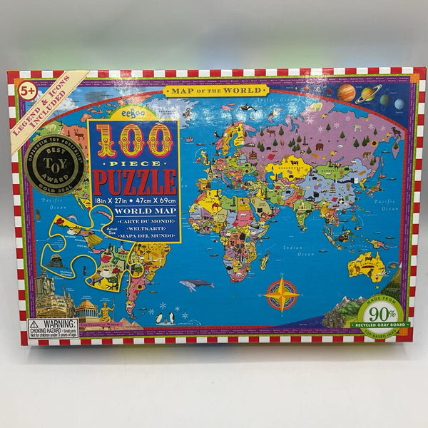 eeBoo 100pc Giant World Map Puzzle
