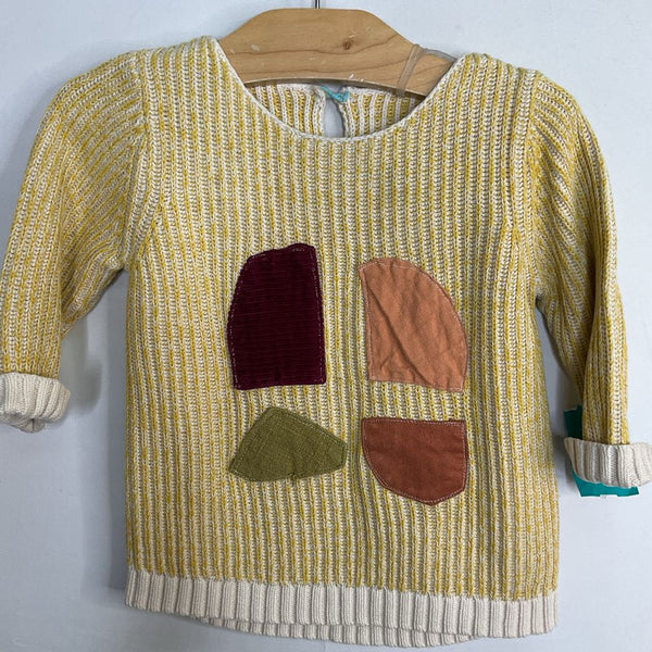 Size 2: Yellow/Multi Shapes Rib Knit Sweater