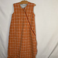 Size 18-36m: Loulou Lollipop Orange/White Grid Tencel Sleepsack