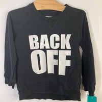 Size 2-3: Nununu Black/White 'BACK OFF' Long Sleeve Shirt