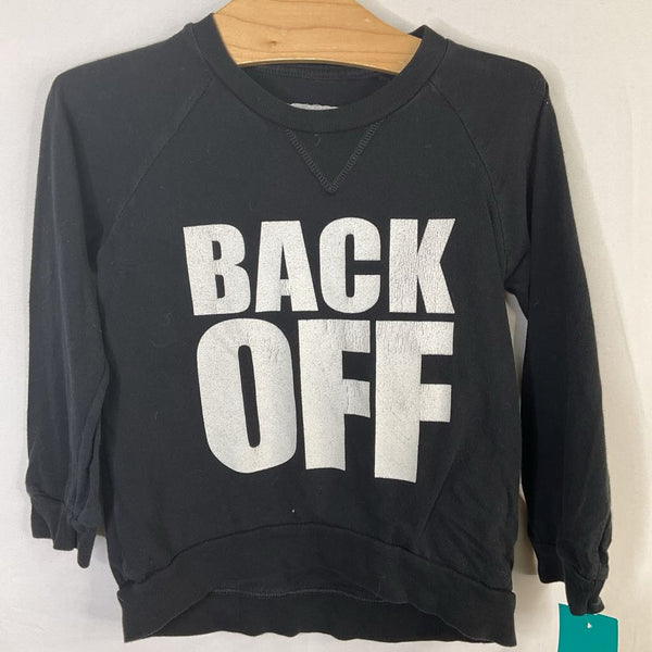 Size 2-3: Nununu Black/White 'BACK OFF' Long Sleeve Shirt