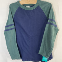 Size 6-7 (120): Hanna Andersson Navy/Green Long Sleeve Shirt