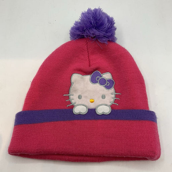 Size OS Youth: Sanrio Pink/Purple Hello Kitty Pompom Beanie