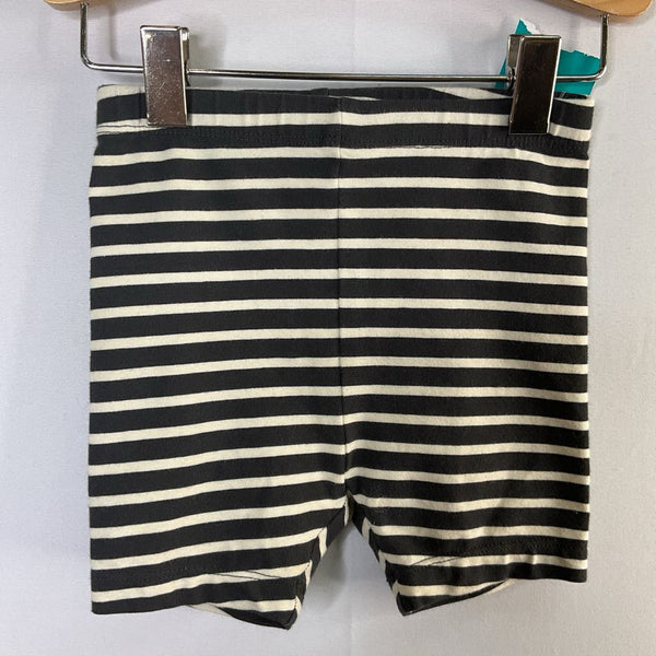 Size 12-18m (75): Hanna Andersson Black/White Striped Soft Waist Shorts