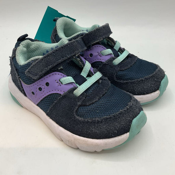 Size 6.5: Saucony Blue/Purple Velcro Strap Sneakers