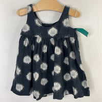 Size 6-12m: Tea Blue/White Spots Linen Blend Strappy Dress