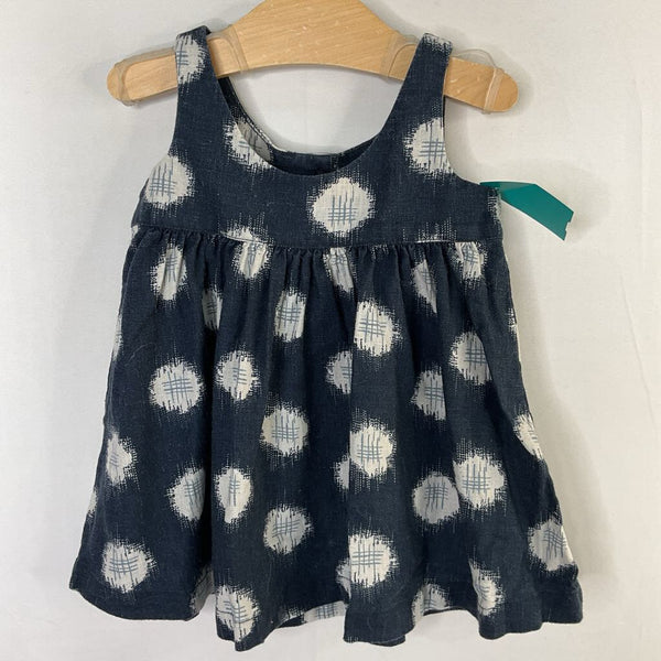 Size 6-12m: Tea Blue/White Spots Linen Blend Strappy Dress