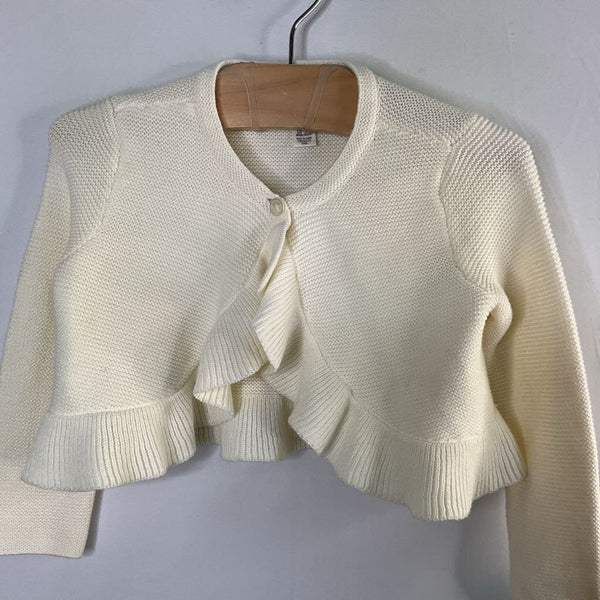 Size 18-24m: Tea White Ruffle Trim Cardigan